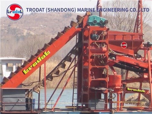 Pertambangan Menggali Emas Pengerukan Bucket Chain Working Boat