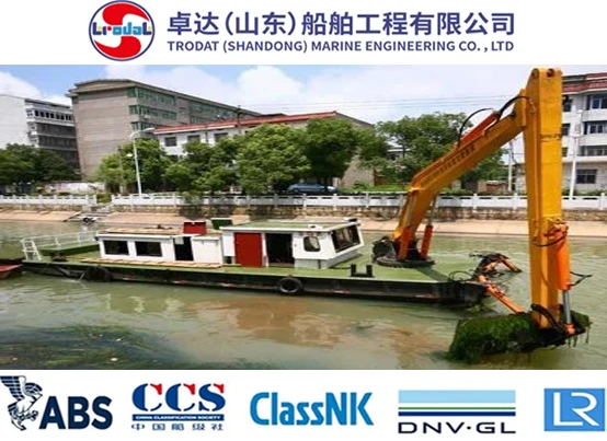 Sand Mud Clay Excavator Boat For Lake Ponds